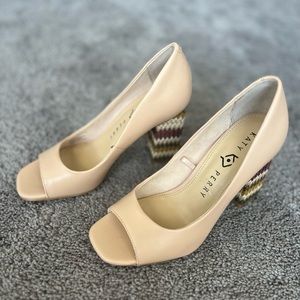 Ladies Katy Perry Nude Block Heels